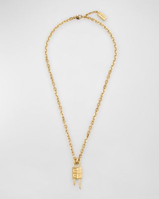 Golden 4G Mini Lock Necklace