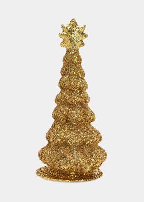Golden Beaded Table Top Christmas Tree
