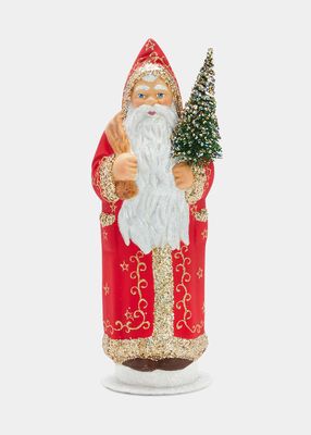 Golden Glitter Santa Figurine