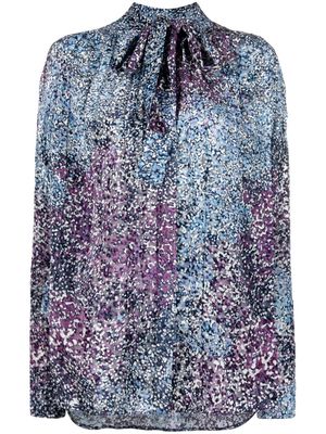 Golden Goose abstract-print pussy-bow blouse - Purple