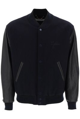 Golden Goose Aleandro Bomber Jacket With Leather Sleeves