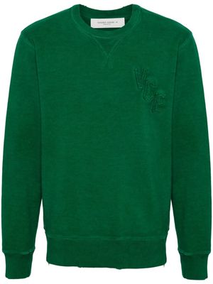 Golden Goose Archibald distressed cotton sweatshirt - Green