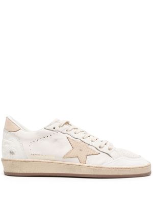 Golden Goose Ball Star cracked leather sneakers - White