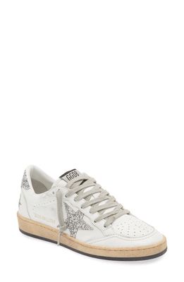 Golden Goose Ball Star Low Top Sneaker in White/Silver