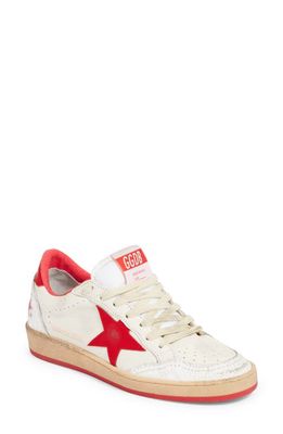Golden Goose Ball Star Sneaker in White/Strawberry Red