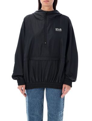 Golden Goose Black Windbreaker With Hood