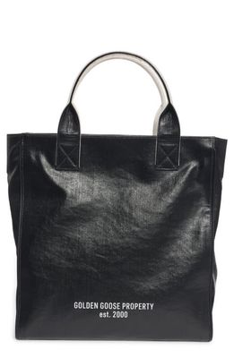 Golden Goose California GG Property Coated Canvas North/South Tote in Black