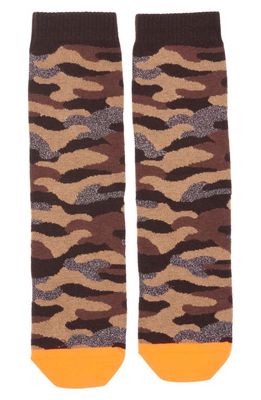 Golden Goose Camouflage Crew Socks in Brown/Orange