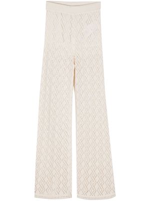 Golden Goose crochet-knit flared trousers - White