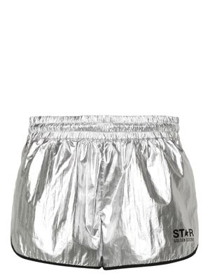 Golden Goose Diana laminated mini shorts - Silver