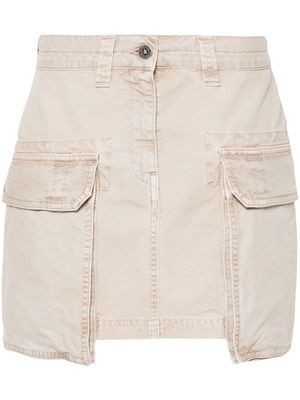 Golden Goose distressed cotton mini skirt - Neutrals