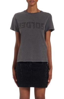 Golden Goose Distressed Logo Graphic T-Shirt Dress in Anthracite