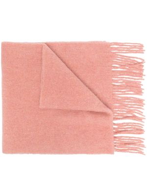 Golden Goose embroidered logo fringed scarf - Pink