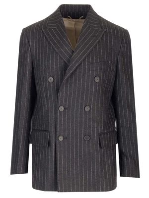 Golden Goose Flannel Pinstripe Blazer