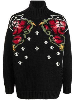 Golden Goose floral intarsia knit sweater - Black