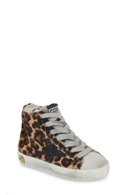 Golden Goose Francy High Top Sneaker in Leopard Calf Hair /Black