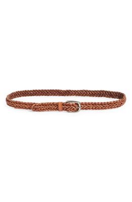 Golden Goose Houston Woven Leather Belt in Cuoio