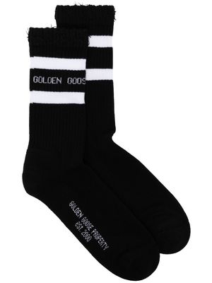 Golden Goose intarsia-logo socks - Black
