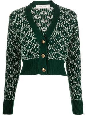 Golden Goose Journey Collection jacquard-diamond cardigan - White