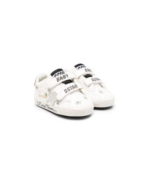 Golden Goose Kids Baby School star-patch leather sneakers - White