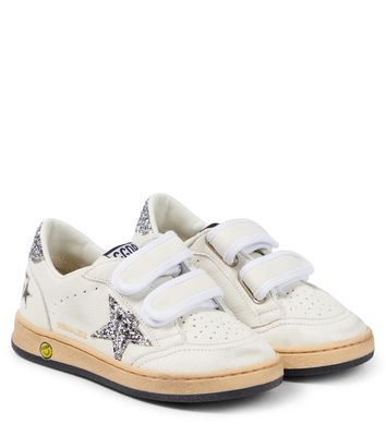 Golden Goose Kids Ball Star leather and glitter sneakers