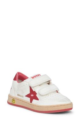 Golden Goose Kids' Ball Star Leather Sneaker in White/Red