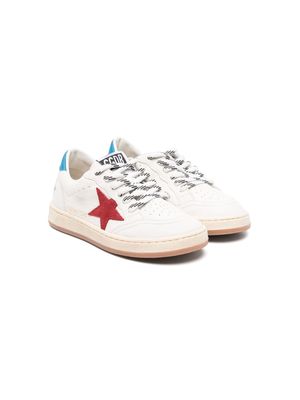 Golden Goose Kids Ball Star-patch leather sneakers - White