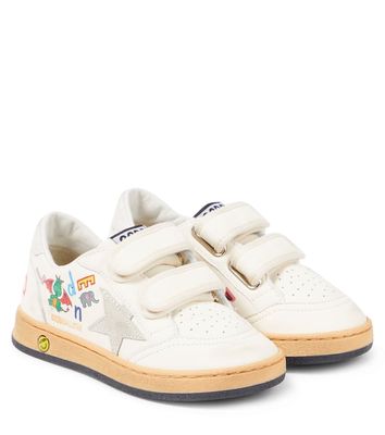 Golden Goose Kids Ball Star printed leather sneakers