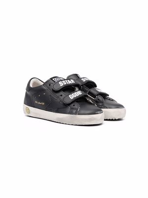 Golden Goose Kids distressed touch-strap sneakers - Black