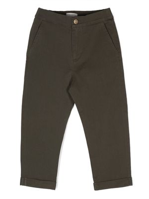 Golden Goose Kids embroidered-logo chino trousers - Green