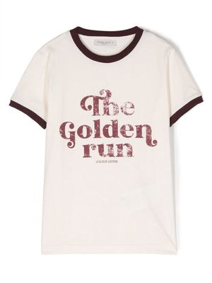 Golden Goose Kids faded slogan-print cotton T-shirt - Neutrals