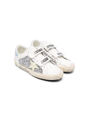 Golden Goose Kids glitter-embellished touch-strap sneakers - White