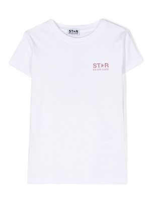 Golden Goose Kids glitter star-print cotton T-shirt - White