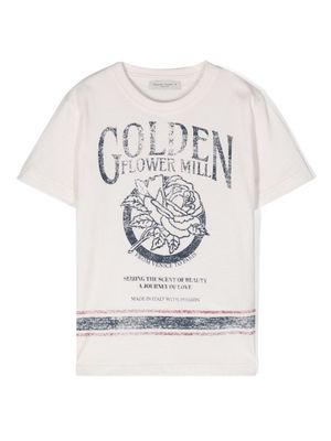 Golden Goose Kids Golden Flower Mill cotton T-shirt - White