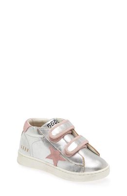 Golden Goose Kids' June Sneaker in Silver/Antique Pink
