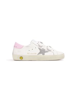 Golden Goose Kids logo-appliqué panelled sneakers - White