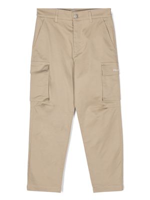 Golden Goose Kids logo-embroidered cargo pants - Neutrals