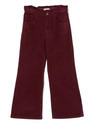 Golden Goose Kids logo-embroidered corduroy trousers