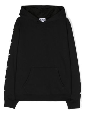 Golden Goose Kids logo-print cotton hoodie - Black