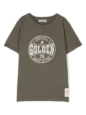 Golden Goose Kids logo-print cotton t-shirt - Green
