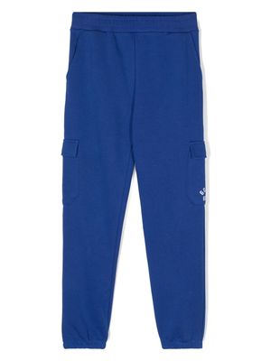 Golden Goose Kids logo-print cotton track pants - Blue