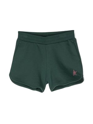 Golden Goose Kids logo-print elastic-waist shorts - Green