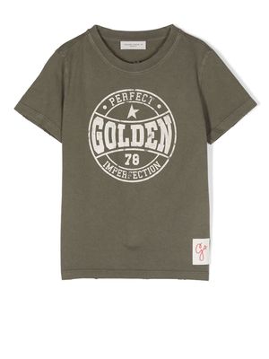 Golden Goose Kids logo-print short-sleeved T-shirt - Green