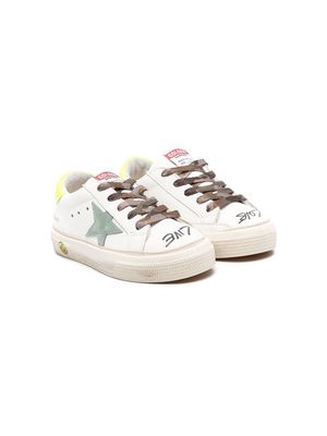 Golden Goose Kids May leather low-top sneakers - Neutrals