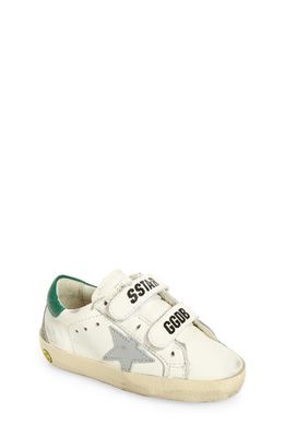 Golden Goose Kids' Old School Low Top Sneaker in White/Silver/Green