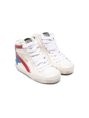 Golden Goose Kids Slide high-top leather sneakers - White