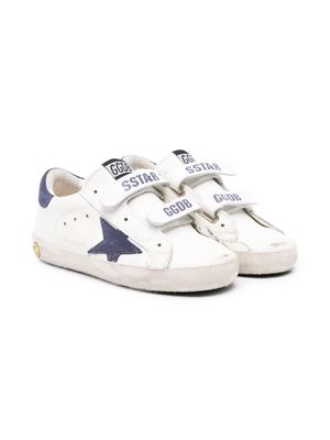 Golden Goose Kids slogan-print touch-strap sneakers - White