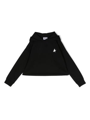 Golden Goose Kids star-logo cotton hoodie - Black
