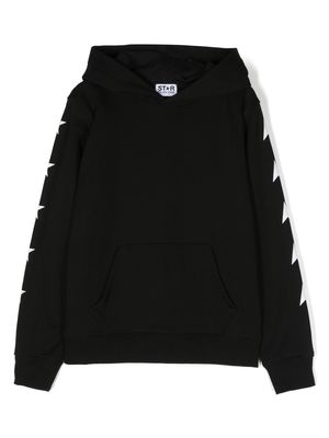 Golden Goose Kids star-print cotton-blend hoodie - Black