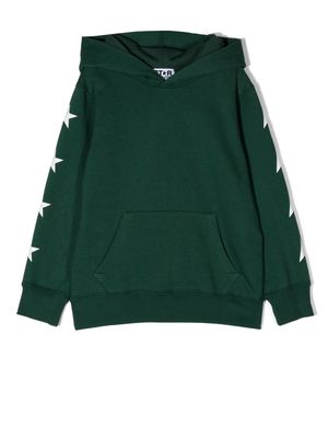 Golden Goose Kids star-print cotton hoodie - Green
